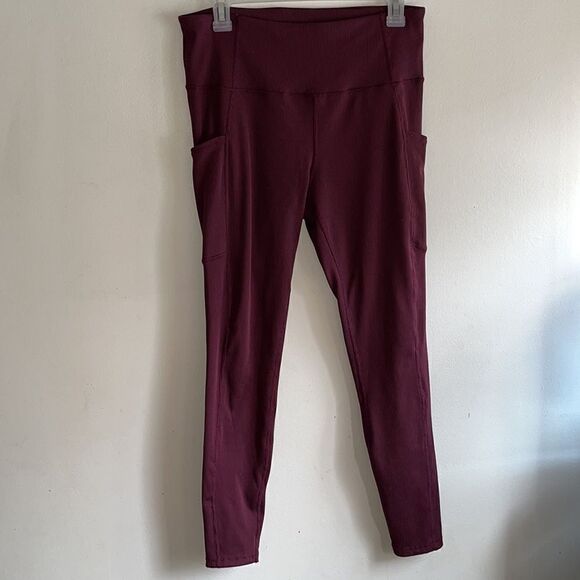 EXCELLENT CONDITION WOMEN’S SIZE LARGE RIBBED LUKKA LUX LEGGINGS WITH POCKETS - Picture 5 of 10